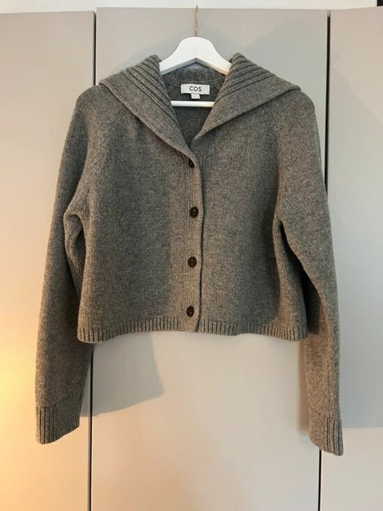 COS Sweaters - COS 100% Wool Cropped Cardigan Gray S